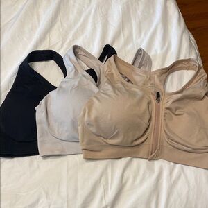 Women's Intimates Racerback Sports Bra Set - Black, White, Tan